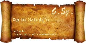 Ogrin Szirén névjegykártya
